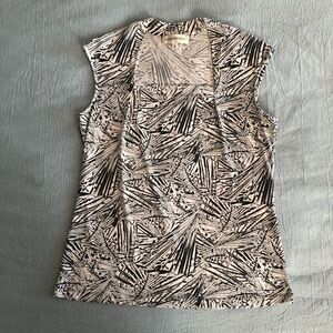 Evan Picone Patterned Office Casual Lightweight Blouse